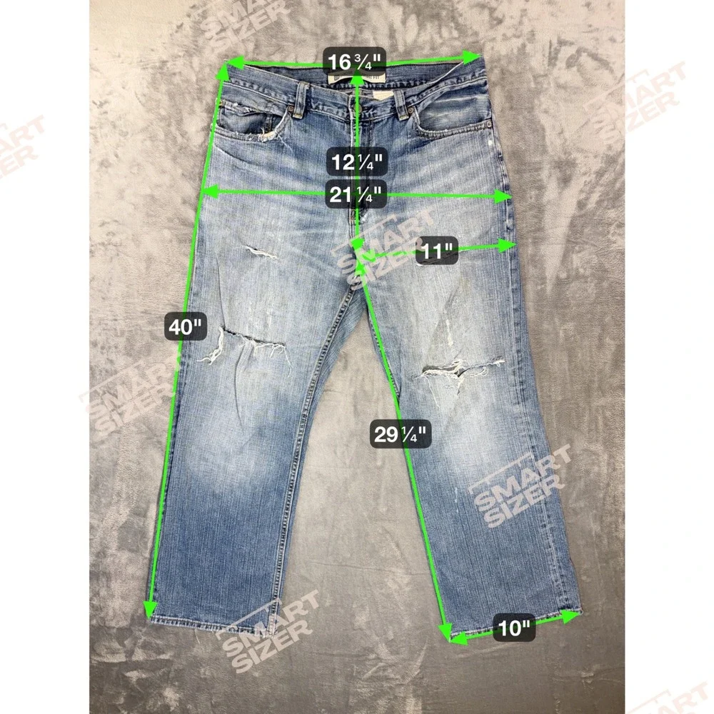 Vintage‎ GAP Loose Straight Fit Jeans Men's Size 34x30 Blue Distressed Denim